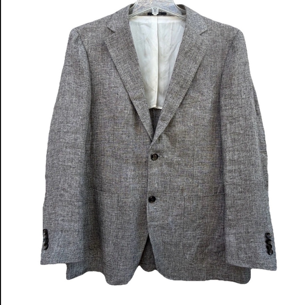 Suitsupply Solbiati 100% Linen Jacket Havana HL INT Unstructured Men‎ 43R Gray
